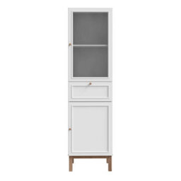 Wyld Haus Niva Light Grey And Natural Oak Effect Display Cabinet, 2 Doors 1 Drawer - thumbnail 3