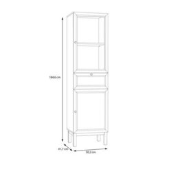 Wyld Haus Niva Light Grey And Natural Oak Effect Display Cabinet, 2 Doors 1 Drawer - thumbnail 6