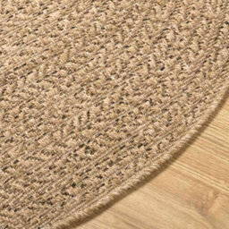 Walplus Zizur Brown Oval Polypropylene Rug Stylish Outdoor/indoor Floor Mat For Patios & Halls - thumbnail 4