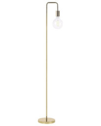 Beliani Glamour Floor Lamp - Gold Gloss Metal, Arched Exposed Bulb Design, 140Cm - thumbnail 2
