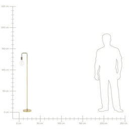 Beliani Glamour Floor Lamp - Gold Gloss Metal, Arched Exposed Bulb Design, 140Cm - thumbnail 7