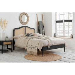 Birlea Leonie King Rattan Bed Black - thumbnail 1