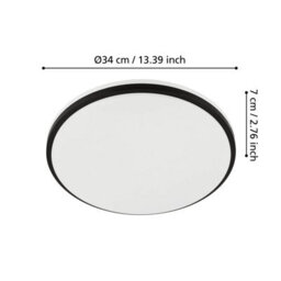 Eglo Margidore Steel White & Black Led Cct Ip54 Wall & Ceiling Light - thumbnail 4