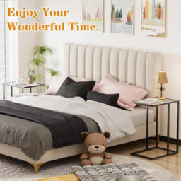 Huhote Sleek C Shaped Glass End Table With Metal Frame For Living Room And Bedroom - thumbnail 4