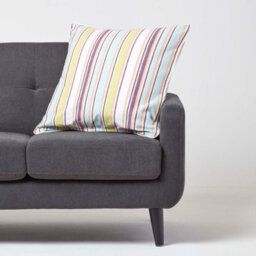 Homescapes Cotton Osaka Green Stripe Cushion Cover, 60 X 60 Cm - thumbnail 2