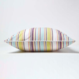 Homescapes Cotton Osaka Green Stripe Cushion Cover, 60 X 60 Cm - thumbnail 3
