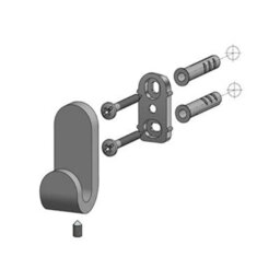 Bisk Small Single Towel Hanger Bathroom Gold Colour Finished Zamak Wall Mounted - thumbnail 2