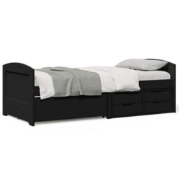 Berkfield Day Bed With 5 Drawers Without Mattress Irun Black 90X200 Cm