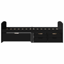 Berkfield Day Bed With 5 Drawers Without Mattress Irun Black 90X200 Cm - thumbnail 5