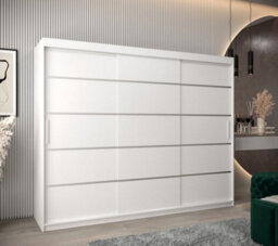 Arte Verona 01 Contemporary 3 Sliding Door Wardrobe 9 Shelves 2 Rails White Matt (H)2000mm (W)2500mm (D)620mm - thumbnail 2