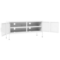 Berkfield Durable Tv Cabinet White 105X35X50 Cm Steel - thumbnail 6