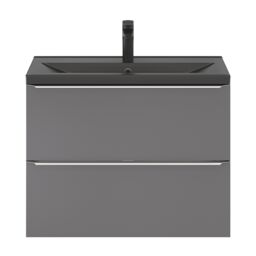 GoodHome Imandra Slimline Gloss Grey Wall-Mounted Bathroom Cabinet (H) 600mm (W) 800mm - thumbnail 8