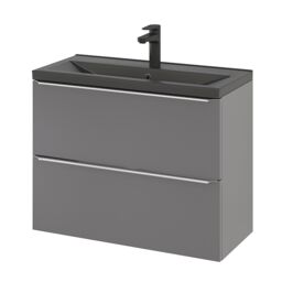 GoodHome Imandra Slimline Gloss Grey Wall-Mounted Bathroom Cabinet (H) 600mm (W) 800mm - thumbnail 9