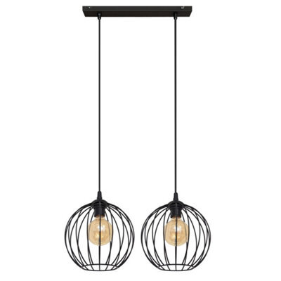 Luminosa Lighting Luminosa Mercure Straight Bar Pendant Ceiling Light Black 50Cm