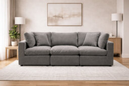 D Pro T Homeware 3 Seat Sofa Scandinavian Modular Set Grey 1 Seat + 2 Corners