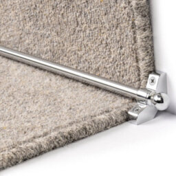 "FloorMatch Hollow Stair Carpet Runner Rods - Easy To Install Affordable Stair Rod Bars - Chrome Finish - 70Cm (27.5"") Width"
