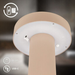 Briloner Battery Powered Beige Touch Dimmer Rechargeable Table Lamp - thumbnail 5