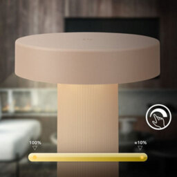 Briloner Battery Powered Beige Touch Dimmer Rechargeable Table Lamp - thumbnail 4