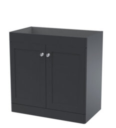 Hudson Reed Classique Components Floor Standing 2-Door Vanity Unit, Stylish Single Vanity Unit With Soft Close Doors, Soft Black - thumbnail 1