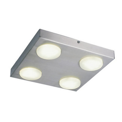 Luminosa Lighting Luminosa Kyoto 4 Light Flush Ceiling Light Aluminum