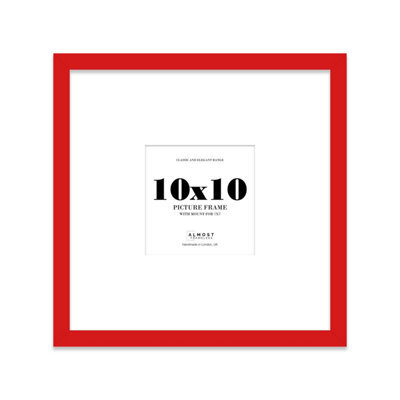 "10X10"" Red Picture Frame - 10X10"" Square Frame With 7X7"" Mount For 10X10""/7X7"" Pictures Moderrn Style Thin Edge, 1 Pack" - image 1