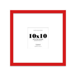"10X10"" Red Picture Frame - 10X10"" Square Frame With 7X7"" Mount For 10X10""/7X7"" Pictures Moderrn Style Thin Edge, 1 Pack" - thumbnail 1