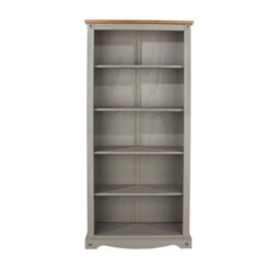 Core Products Tall Bookcase Premium Corona Grey Wax & Antique Wax Top H177.6Cm X W80.0Cm X D29.6Cm - thumbnail 2