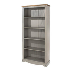 Core Products Tall Bookcase Premium Corona Grey Wax & Antique Wax Top H177.6Cm X W80.0Cm X D29.6Cm - thumbnail 4