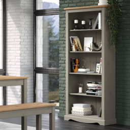 Core Products Tall Bookcase Premium Corona Grey Wax & Antique Wax Top H177.6Cm X W80.0Cm X D29.6Cm - thumbnail 7