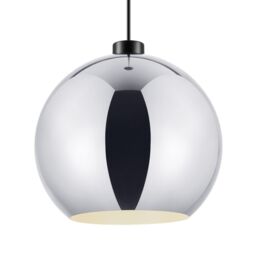 GoodHome Pocyon Chrome Effect Pendant Semi-Circle Light Shade (D)28Cm - thumbnail 4