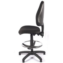 High Back Draughtsman Chair In Black Fabric - thumbnail 5