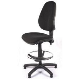 High Back Draughtsman Chair In Black Fabric - thumbnail 2