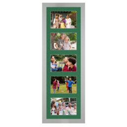 AK Frames 26X8 Light Grey Modern Multi Photo Frame With Emerald Mount - Holds 5 Apertures (5X) 6X4 Photos - thumbnail 1
