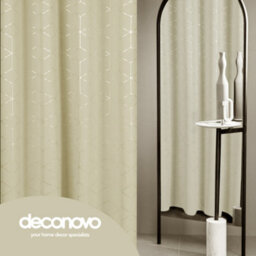 Deconovo Eyelet Blackout Curtains, Super Soft Diamond Foil Printed Thermal Insulated Curtains, W52 X L90 Inch, Beige, One Pair - thumbnail 4