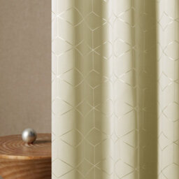 Deconovo Eyelet Blackout Curtains, Super Soft Diamond Foil Printed Thermal Insulated Curtains, W52 X L90 Inch, Beige, One Pair - thumbnail 2