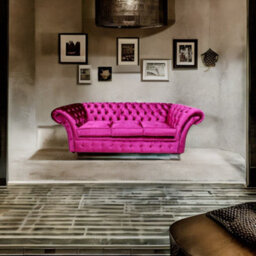 Chesterfield 3 Seater Sofa Settee Velvet Fuchsia Pink Fabric In Balmoral Style - thumbnail 4