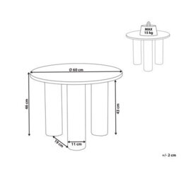 Wyld And Coco Retro Round Coffee Table 60Cm Light Brown Wood Veneer - Compact Matt Finish - thumbnail 4
