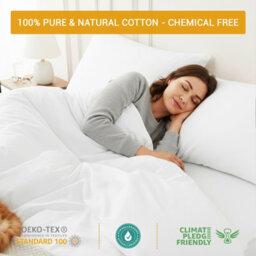 Pamposh 400 Thread Count Egyptian Cotton Double Fitted Sheet Durable Double Premium Natural Cotton Deep Fitted Sheets - thumbnail 8
