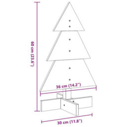Berkfield Wooden Christmas Tree For Decoration Wax Brown 60 Cm Solid Wood Pine - thumbnail 8