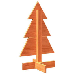 Berkfield Wooden Christmas Tree For Decoration Wax Brown 60 Cm Solid Wood Pine - thumbnail 5