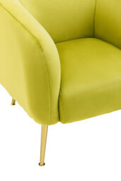 Orsina Olive Velvet Arm Chair, Tufted Velvet Upholstered Accent Chair, Comfortable Armchair For Home, Office - thumbnail 6