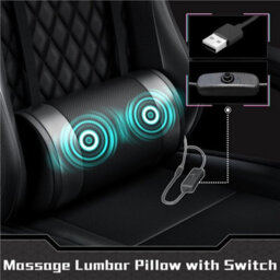 Full Black Massage Gaming Chair Swivel Ergonomic Computer Chair Office Chair With Footrest - thumbnail 2