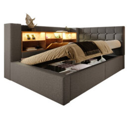 Btm 3Ft Daybed With Hydraulic Storage, Usb/type-C Charging, Linen Grey (No Mattress) - thumbnail 8