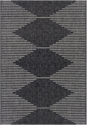 Livabliss Eagean Global Black Charcoal Indoor & Outdoor Rug 200 X 275 Cm - image 1