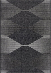 Livabliss Eagean-Global Black Grey Cream Charcoal In- & Outdoor Rug 200 X 275 Cm Easy Care, Non Shedding