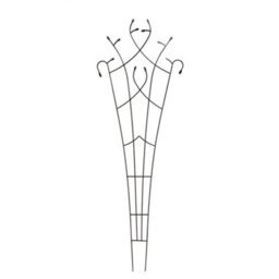 Primrose Forged Fan Design Trellis With Leaves In Black 203Cm - thumbnail 1