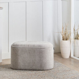 Wyld and Coco Bedroom Grey Chenille Lift-Top Storage Bench - Aurorahome Range - Grey Chenille, W79 X D38 X H45Cm - thumbnail 2
