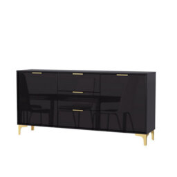 Creative Furniture Goldline Gloss Sideboard 140Cm - Glossy Black - thumbnail 6