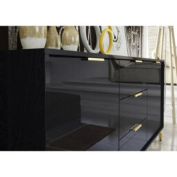 Creative Furniture Goldline Gloss Sideboard 140Cm - Glossy Black - thumbnail 3