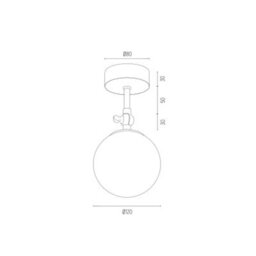Luminosa Lighting Luminosa Latina Globe Ceiling Light Black Structure, Brass Steel Ip44 - thumbnail 2